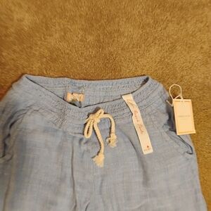 Pale Blue Angel Kiss Knit Casual Pants with Adjustable Waist